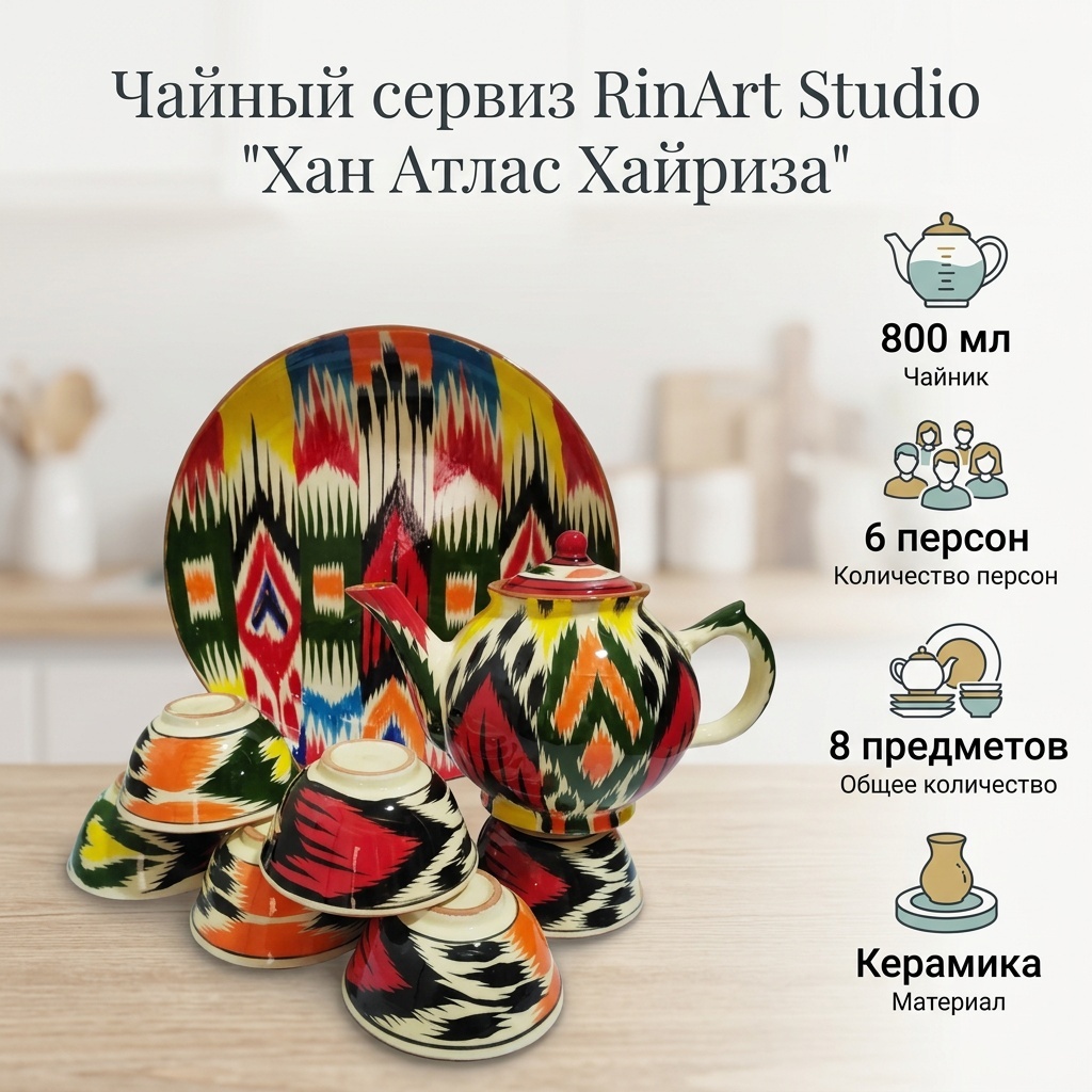 Сервиз на 6 персон RinArt Studio Хан Атлас Хайриза, предметов: 8, чайный, керамика