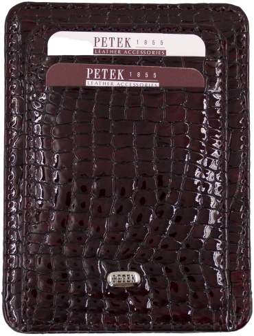 Картхолдер PETEK натуральная кожа бордовый