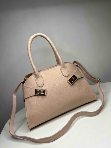 Сумка тоут Genuine Leather натуральная кожа персиковый