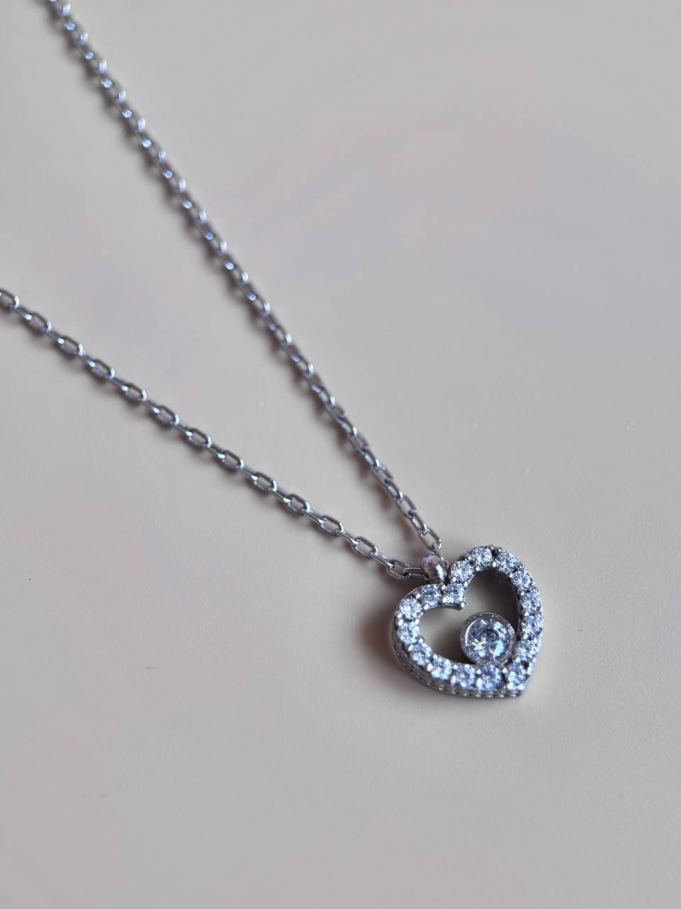 Колье SAF jewelry 0008 длина 50 см вес 2.5 г серебро, фианит