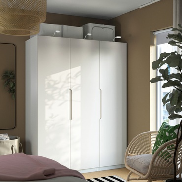 Распашной шкаф IKEA PAX/TONSTAD, 150x201х60 см, белый