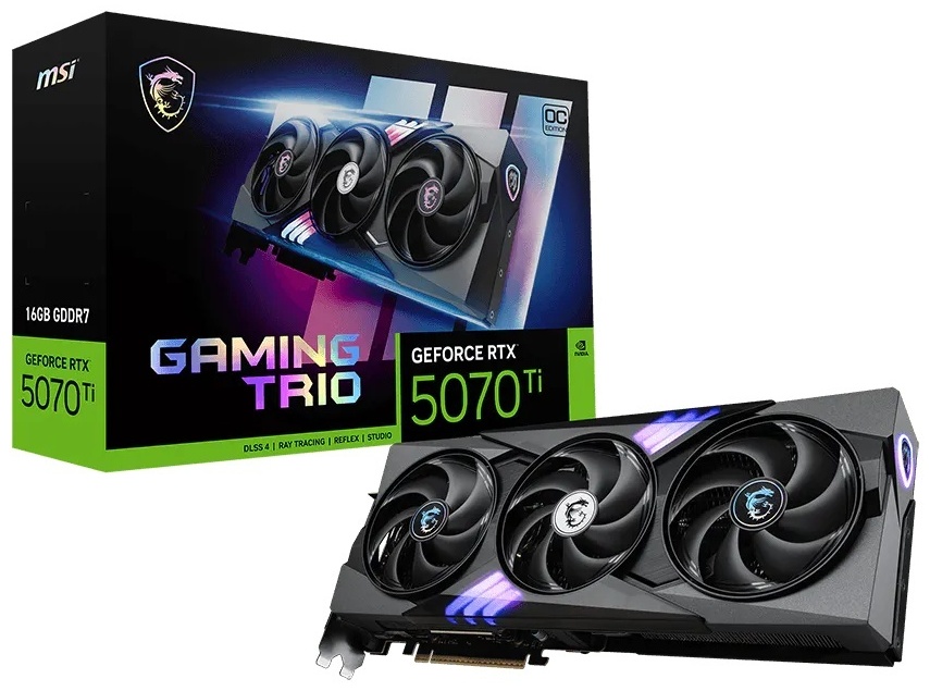 Видеокарта MSI GeForce RTX 5070 Ti 16G GAMING TRIO OC 16 Гб