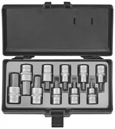 Force торцевая головка-бита 1/2 4111S 1/2" Набор бит-насадок 6-гр. (10пр) Дюймовых 10 шт