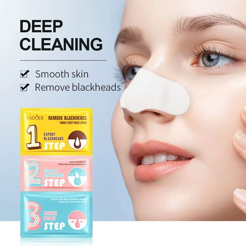 Маска для лица SADOER крем Three-step blackhead removal nose patch - Трехэтапный пластырь для носа 1 шт