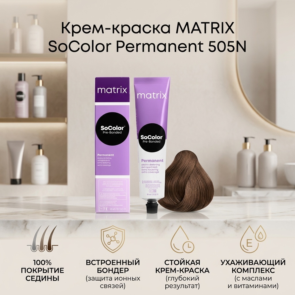 MATRIX SoColor Permanent 505N крем-краска 90 мл