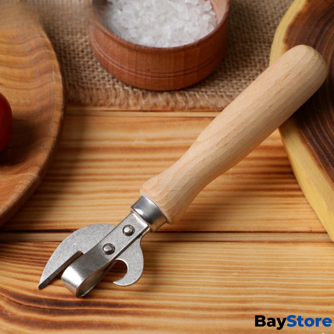 Открывалка универсальная BayStore дерево, нержавеющая сталь, бежевый