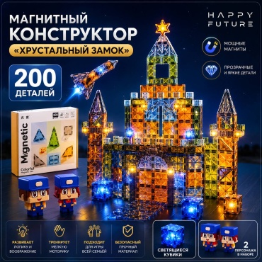 Конструктор Happy Future Магнитный конструктор 761442702, деталей 200 шт