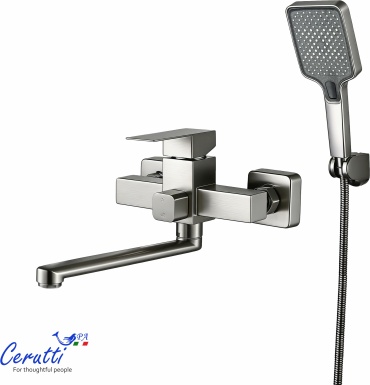 Смеситель Cerutti SPA CT12065, нержавеющая сталь, цвет серый