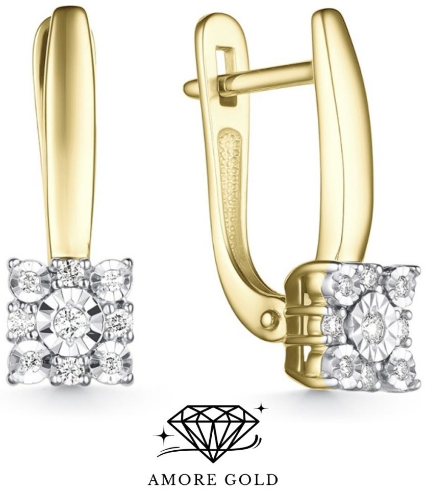 Серьги Mi Amor Amore gold 814-320 Якутские бриллианты вес 2.93 г золото, бриллиант