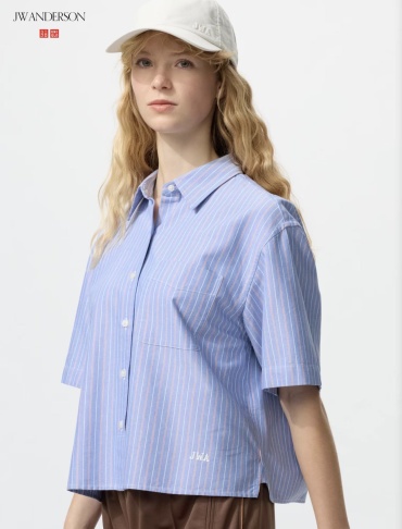 Рубашка Uniqlo синий