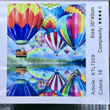 KTL7209 Картина по номерам воздушные шары 30х40 см 