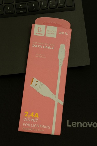 Кабель Denmen USB 2.0 (M), Lightning, 1 м, D01L белый