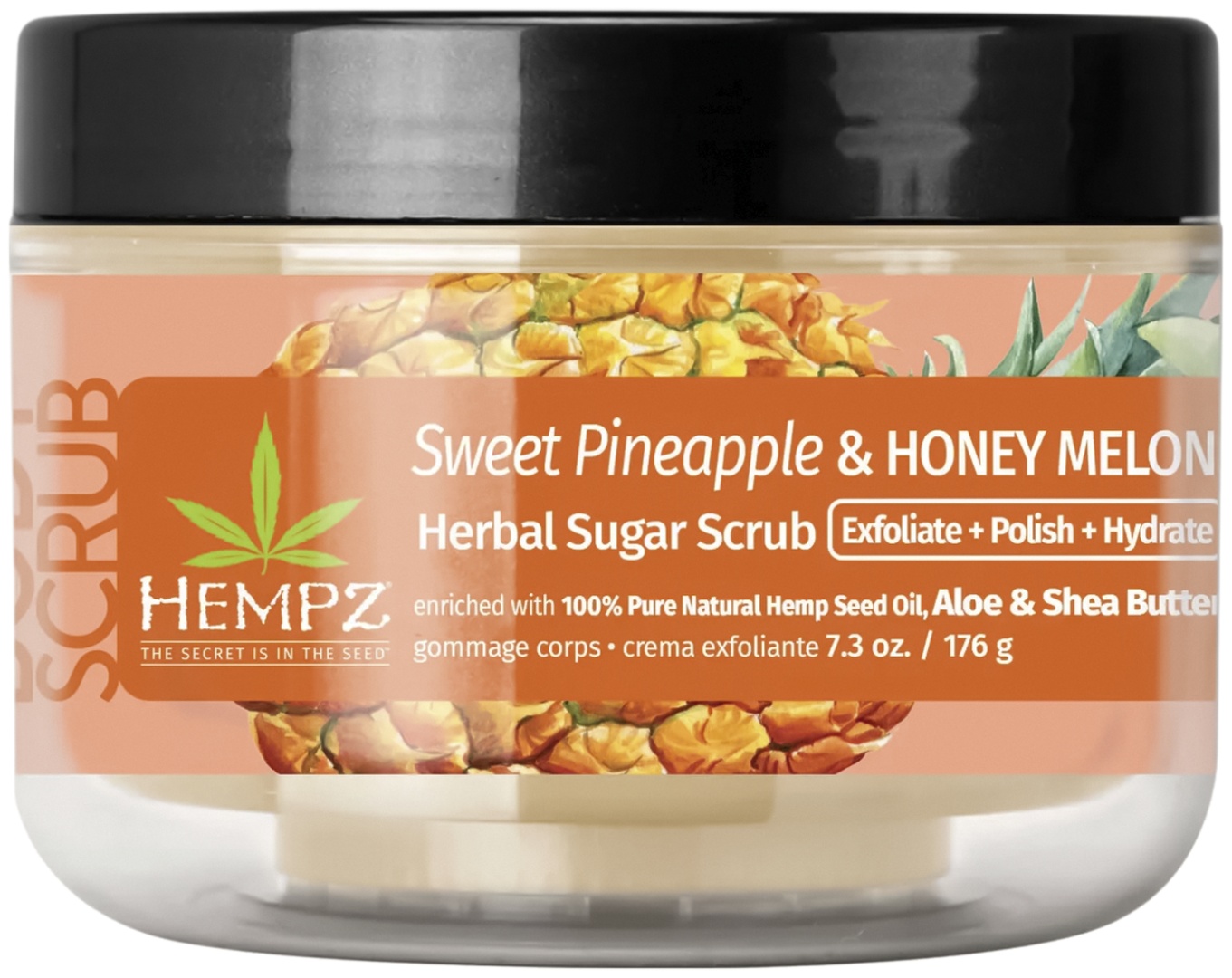 Hempz скраб Pineapple & Honey Melon Herbal Sugar Scrub, 176 g. для тела 176 г