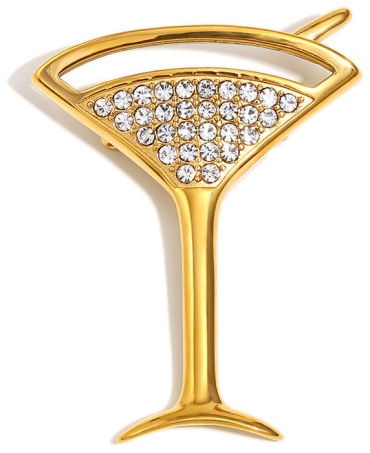 Брошь Mimi Jewelry медицинское золото, цирконий