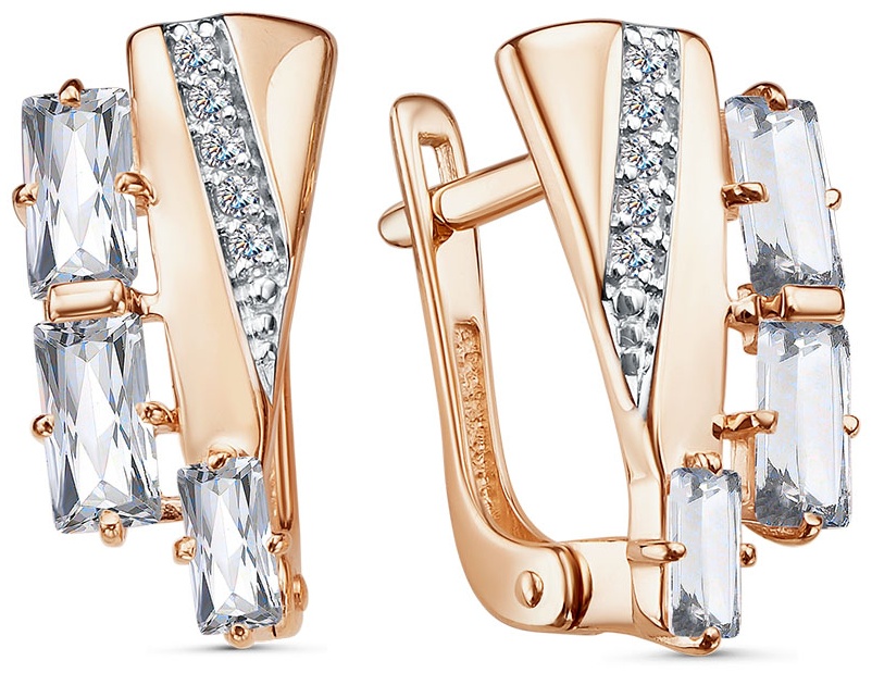 Серьги Lucente EAR-LU-585-359098 вес 2.61 г золото, фианит