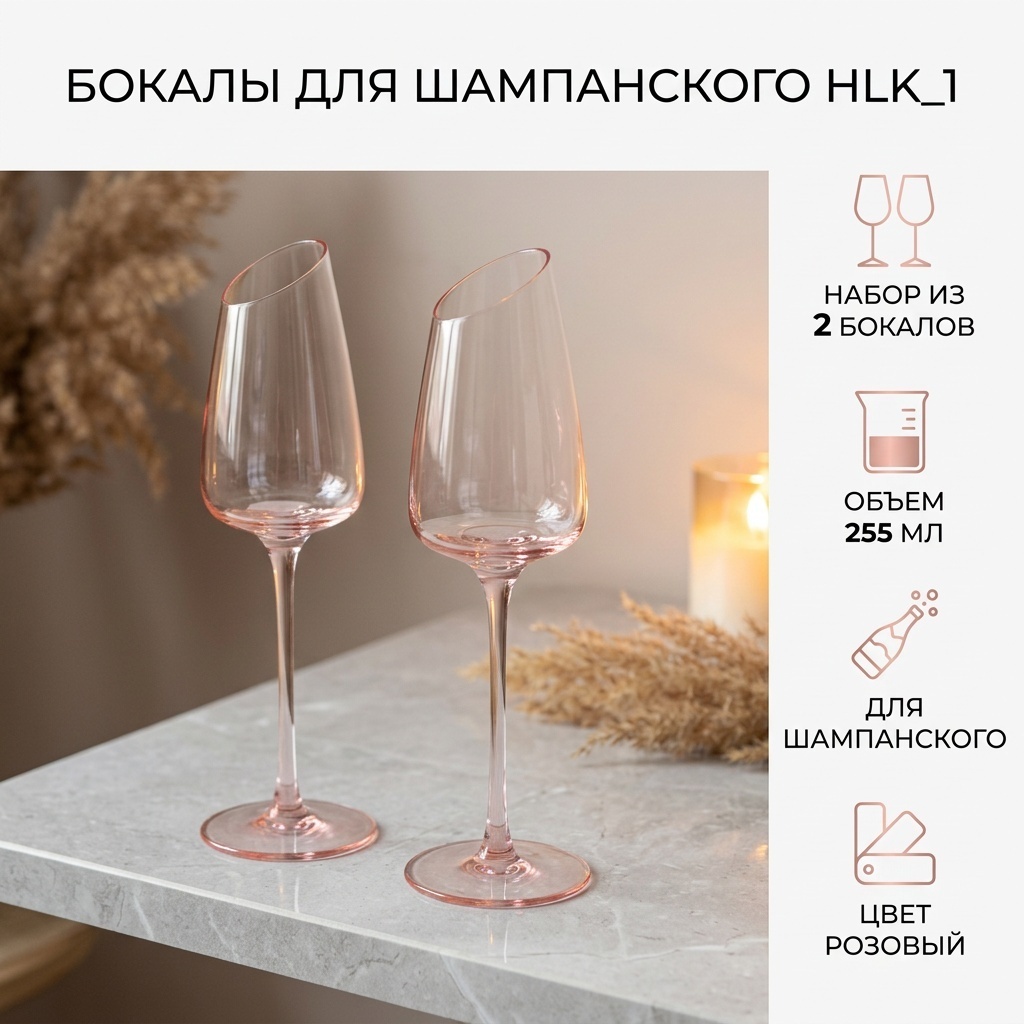 Набор бокалов 255 мл, стекло, 2 шт