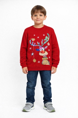 Свитшот Vicktoria Kids Санта Клаус красный