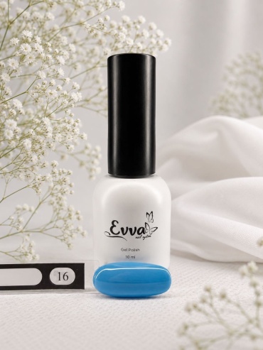 Evva гель-лак Gel Polish 16 Ярко голубой глянцевое 10 мл