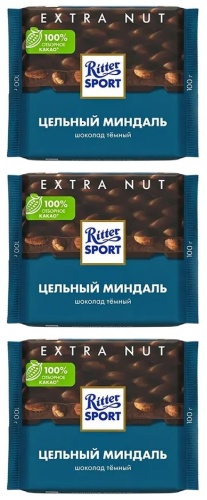 Ritter Sport цельный миндаль шоколадная плитка темный 100 г