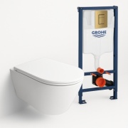 Crapper&Co унитаз с инсталляцией Grohe Z - Soft Design Gold 7006, санфарфор