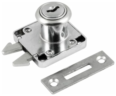 Замок НОРА-М 6202-22 мм (хром), 1 шт, сталь, ЦАМ, серебряный