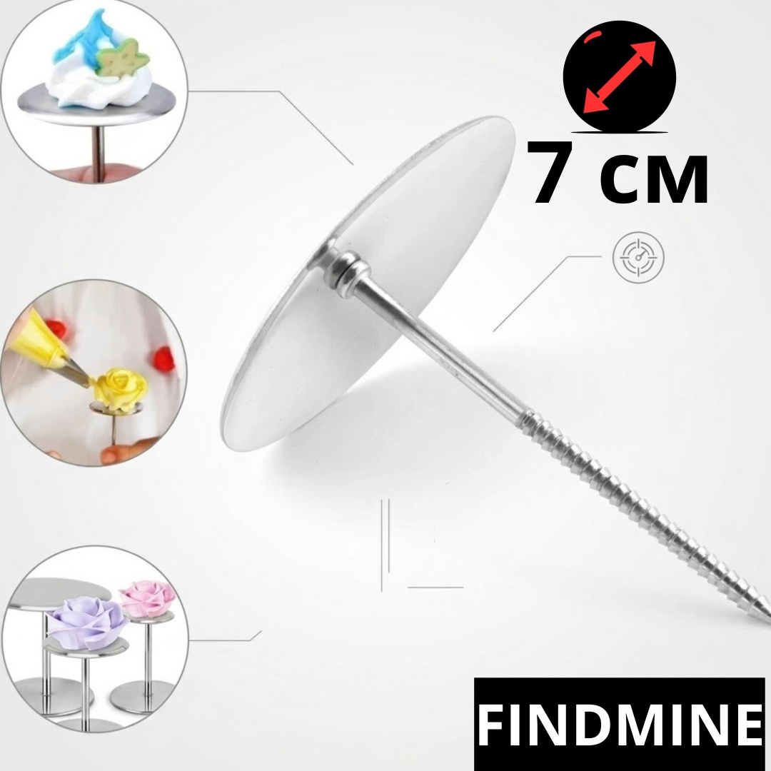 Кондитерский гвоздь FINDMINE из нержавеющей стали для крема в серебристом оттенке, длиной 7 см, 1 шт