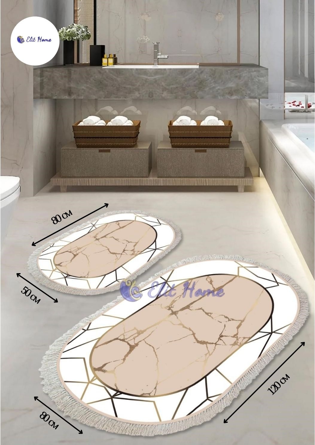 Elit Home комплект ковриков MODEVSA 120x80 см, микрофибра