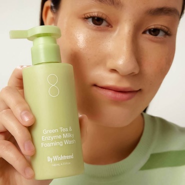 By Wishtrend Мягкая молочная энзимная пенка Green Tea & Enzyme Milky Foaming Wash гель-пенка 140 мл