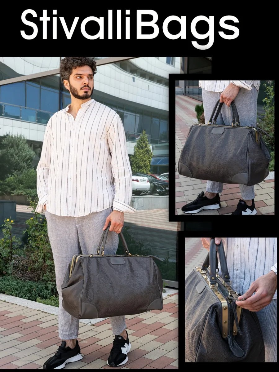 Саквояж Stivalli Bags натуральная кожа серый 50.8 л