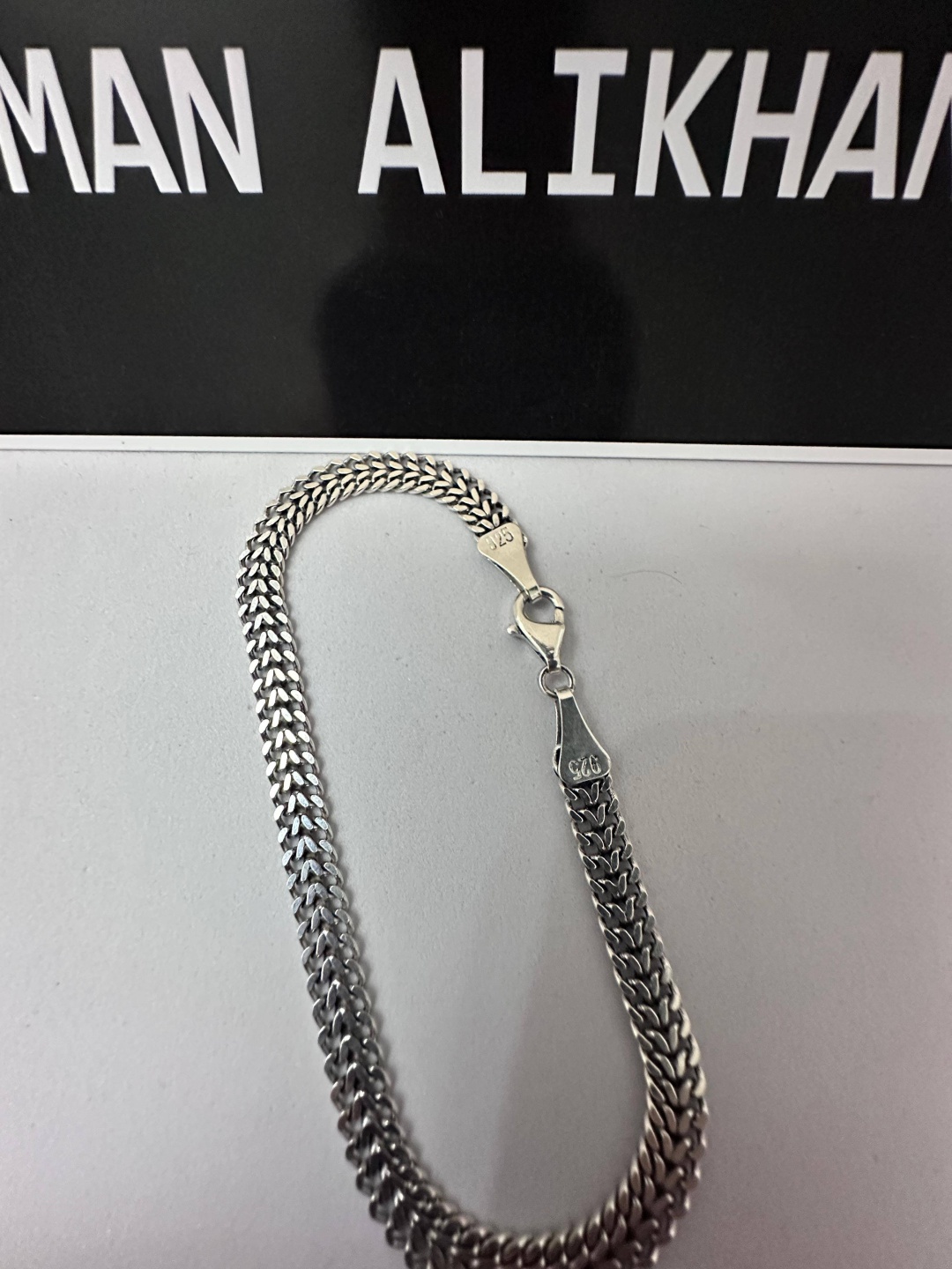 IMAN ALIKHAN IA00082 длина 22 см, вес 7 г серебро, плетение панцирное