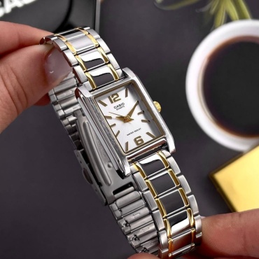 Кварцевые CASIO Two Tone Classic, стильная женская классика нержавеющая сталь