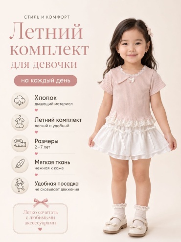 Комплект M+ белый, светло-розовый