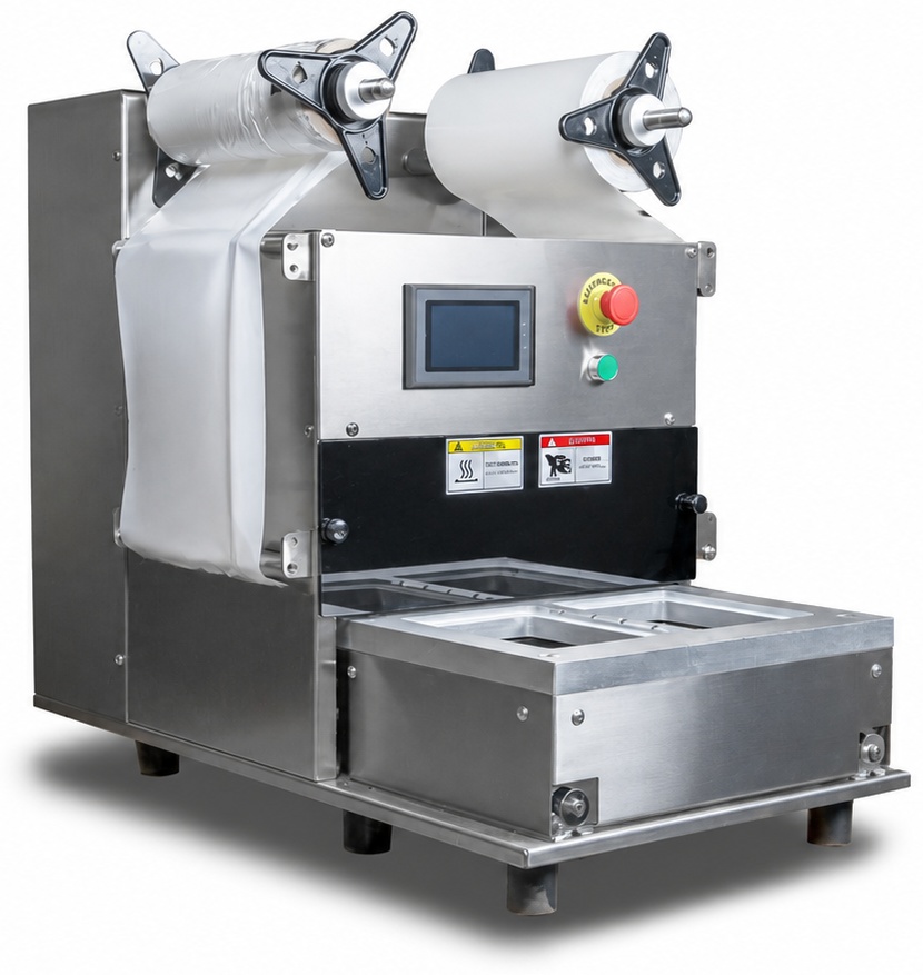 Запайщик лотков Hualian Machinery Запайщик лотков с газонаполнением EV-271 (187*137*120 мм, 2 лотка за цикл)