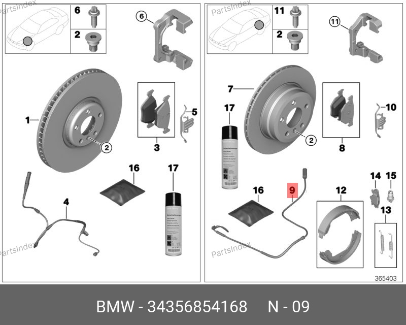 BMW Датчик Износа Тормозных Колодок 34356854168