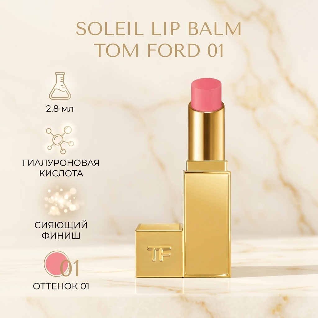 TOM FORD Soleil Lip Balm бальзам оттеночный для губ 01