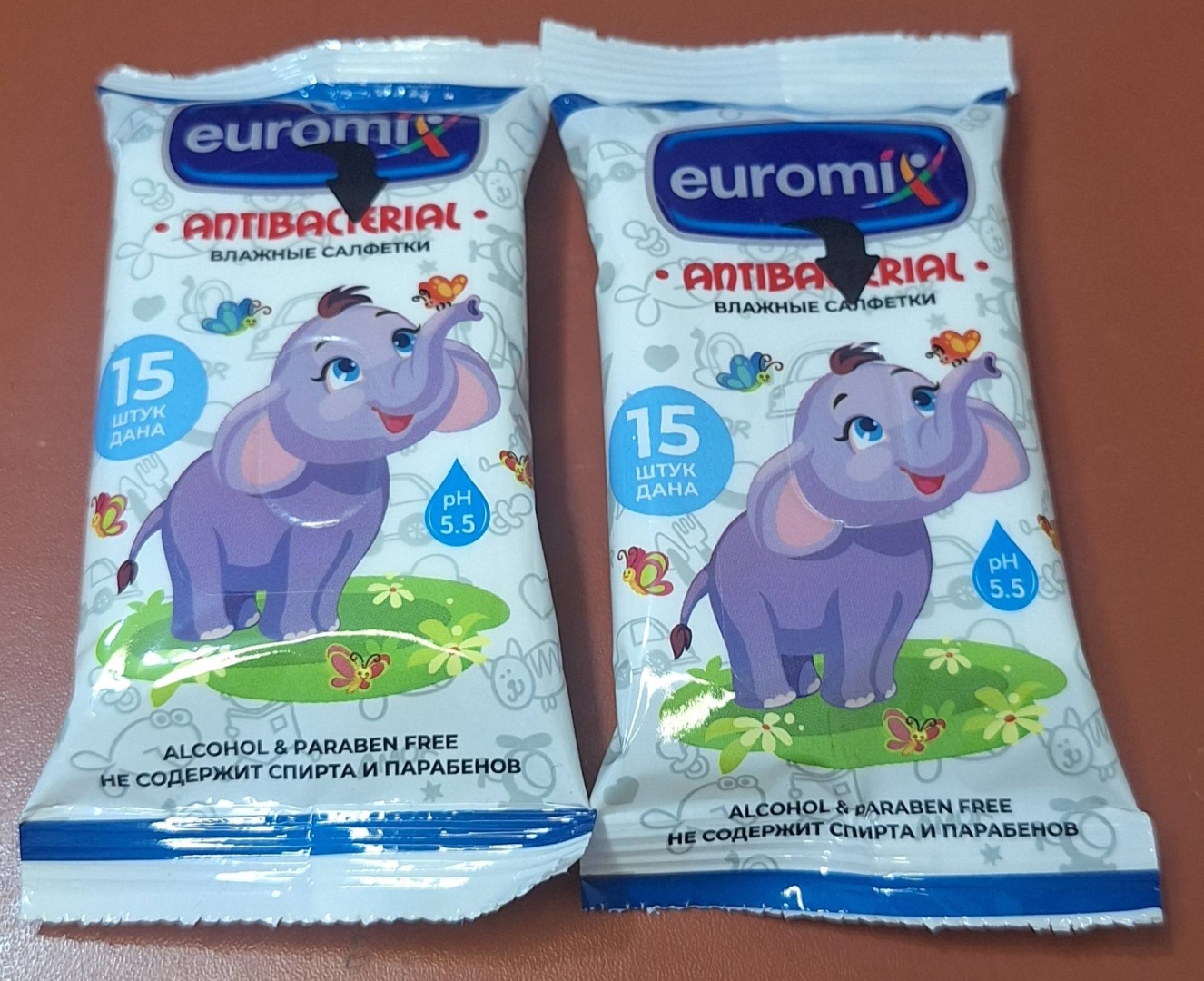 Детские влажные салфетки Euromix ANTIBACTERIAL влажные салфетки 15 шт