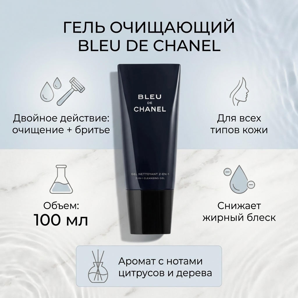 CHANEL Bleu De Chanel Gel Nettoyant 2-en-1 гель 100 мл