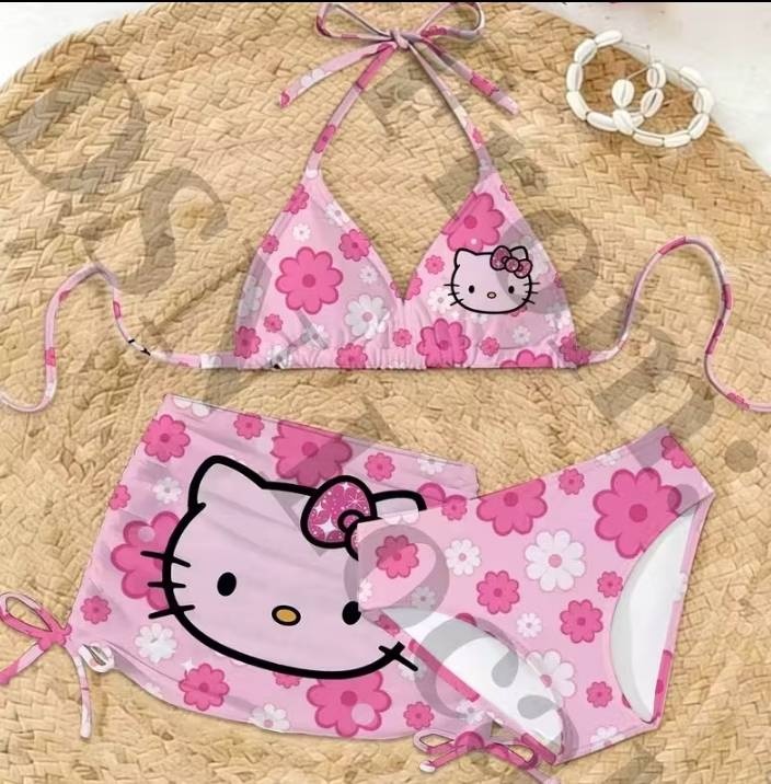 Раздельный купальник Hello Kitty белый, розовый