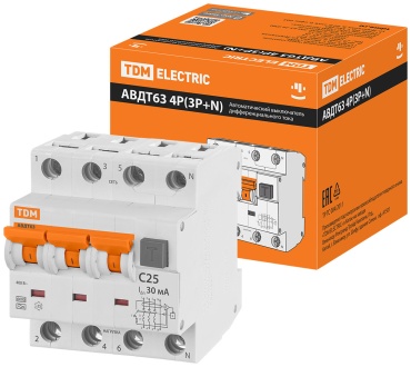 Дифференциальный автомат TDM ELECTRIC C 25 30 мА класс A