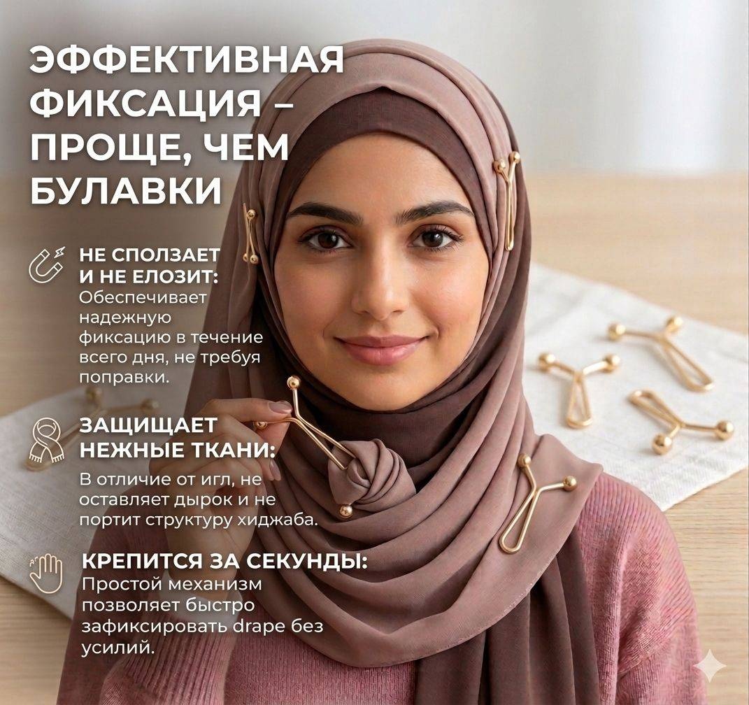 Зажим для платка бижутерный сплав, без вставок