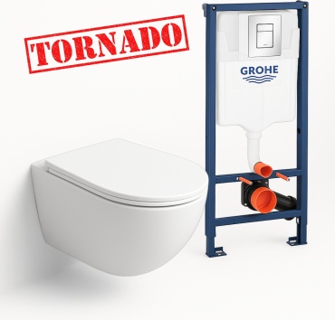 Crapper&Co унитаз с инсталляцией Grohe Q-The Vortex 7002, санфарфор
