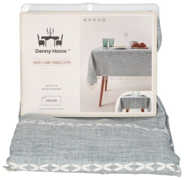 Скатерть Danny Home 220x140 см, лен, хлопок, 1 шт