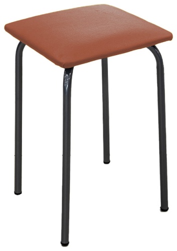 Табурет ZETA Эконом квадратный, 43x28.5x28.5 см, коричневый
