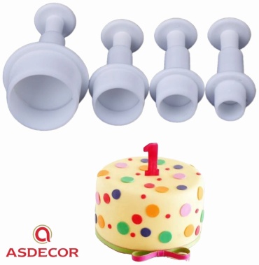 Asdecor плунжер С27-4 "Круг" для вырезания теста и мастики 4 шт