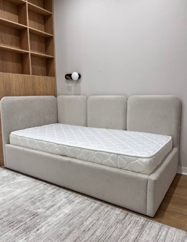 Кровать Exclusive group односпальная, 90x200 см (без матраса, без подъёмного механизма) серый, мультиколор