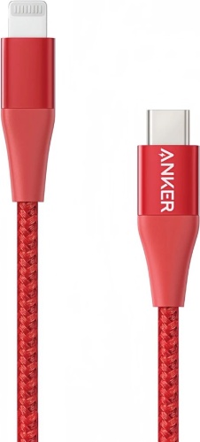 Кабель Anker Lightning (M), USB TypeC (M), 1.8 м, красный