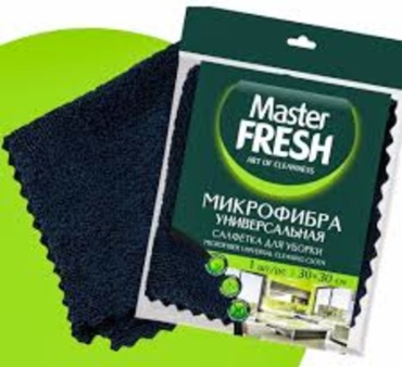 Тряпка универсальная Master Fresh Микрофибра универсальная салфетка для уборки 30*30 см 1 шт, микрофибра