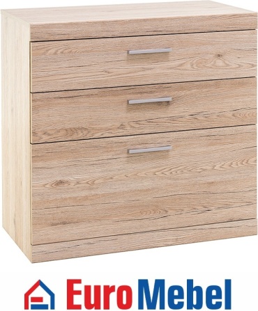 Комод Euromebel Оскар, 80.10x40.30x81 см, светло-коричневый