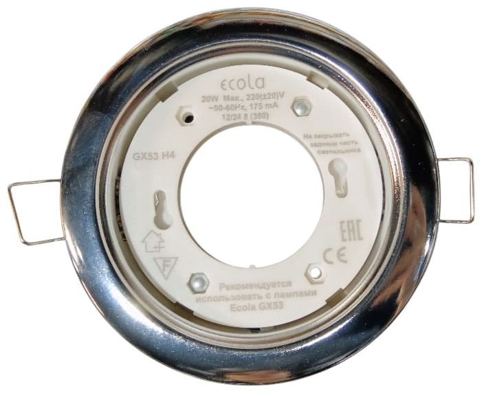 Ecola Софит Ecola GX53 H4 Хром 38x106 FC5310ECB GX53
