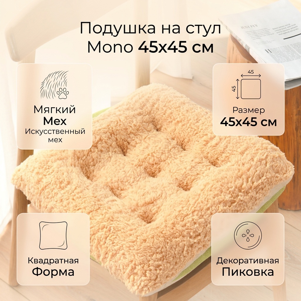Подушка на стул 45x45 см, Mono